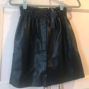 Zara Black faux leather skirt with hidden pockets
